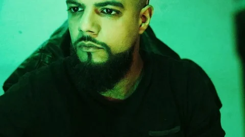 Hacker in action - full face 4K Video stock 94186585