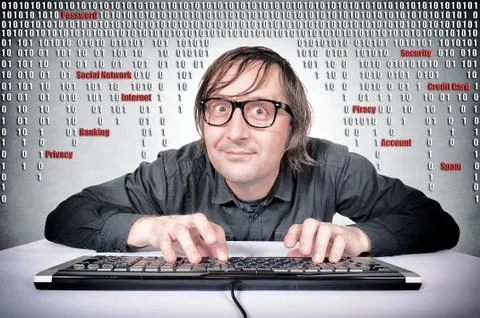 Hacker in action Stock Photos