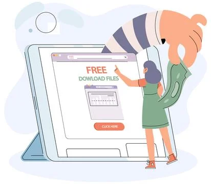 Hacker activity big set. Hacking computer. Phishing account, cyber attack on Stockillustratie