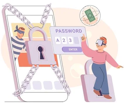 Hacker activity big set. Hacking computer. Phishing account, cyber attack on 스톡 일러스트