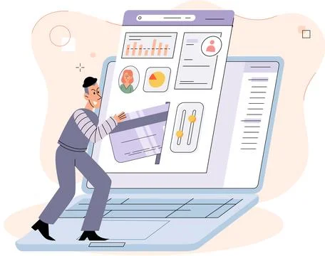 Hacker activity big set. Hacking computer. Phishing account, cyber attack on イラスト素材