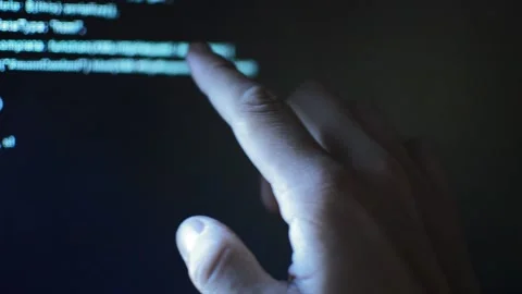 Hacker analyzing code program for software Stock Footage 199021250