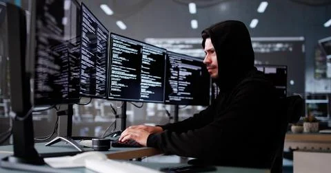 Hacker And Computer Data Breach 스톡 사진