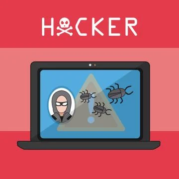 Hacker and cyber security Illustrazione stock