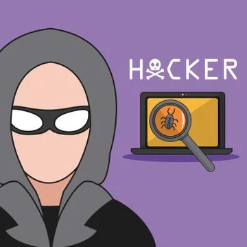 Hacker and cyber security Illustrazione stock