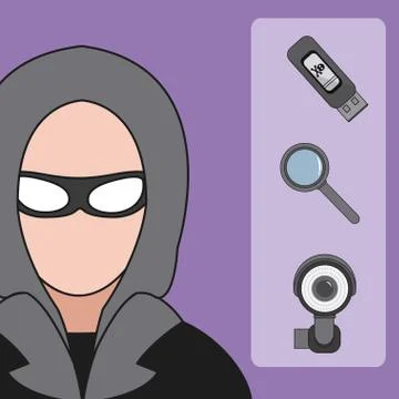 Hacker and cyber security Stock Illustration