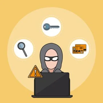 Hacker and cyber security Illustrazione stock