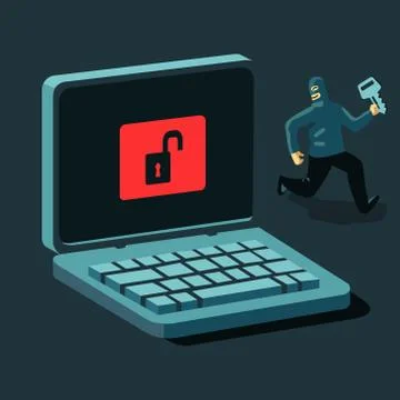 Hacker and key Stock Illustration