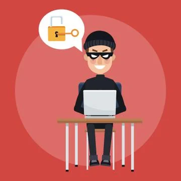 Hacker and security system Stock-Illustration