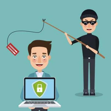 Hacker and security system Stock-Illustration