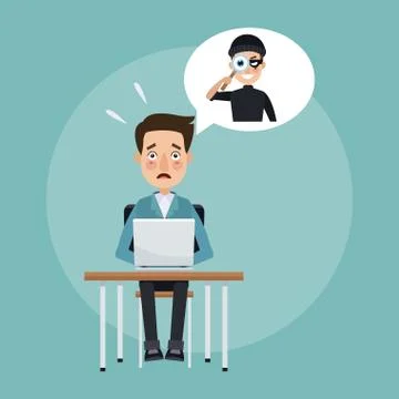 Hacker and security system Stock-Illustration