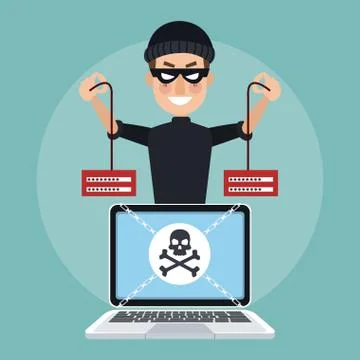 Hacker and security system Stock-Illustration