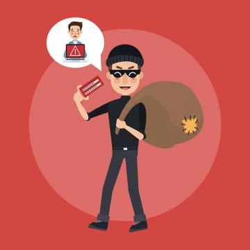 Hacker and security system Stock Illustration