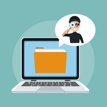 Hacker and security system Stockillustratie