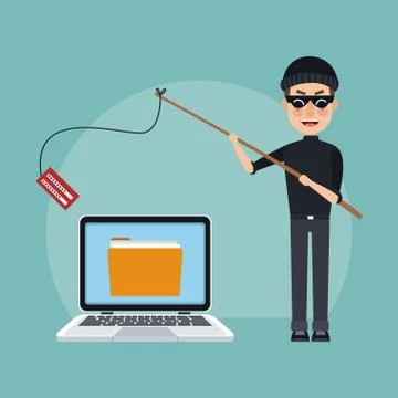 Hacker and security system Stock-Illustration