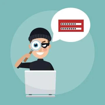 Hacker and security system Stock-Illustration