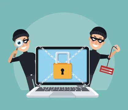 Hacker and security system Stock-Illustration
