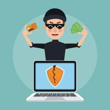 Hacker and security system Stock-Illustration