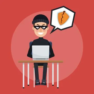 Hacker and security system Stock Illustration