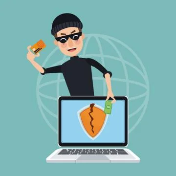 Hacker and security system Stock-Illustration