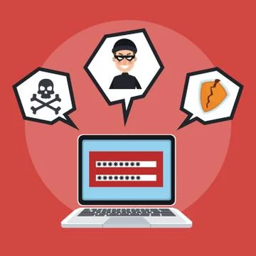 Hacker and security system Illustrazione stock