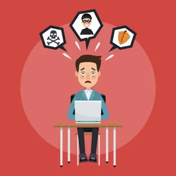 Hacker and security system Illustrazione stock