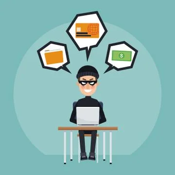 Hacker and security system Stock-Illustration