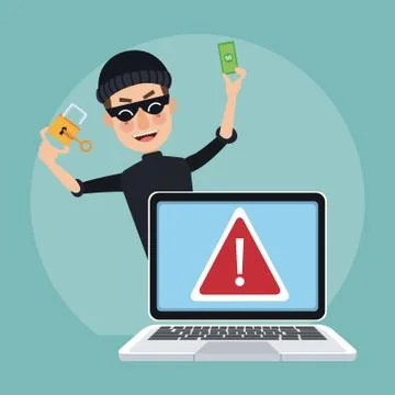 Hacker and security system Stock Illustration
