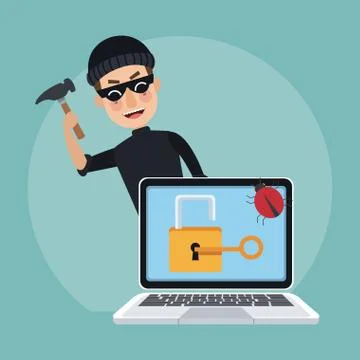 Hacker and security system Stock-Illustration