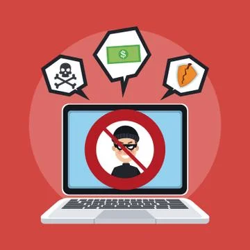 Hacker and security system Stock-Illustration