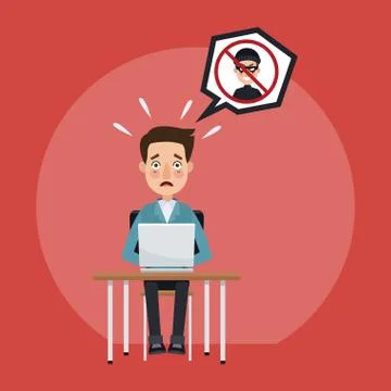 Hacker and security system Stock-Illustration