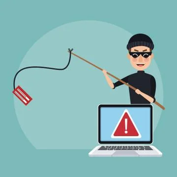 Hacker and security system Stock Illustration
