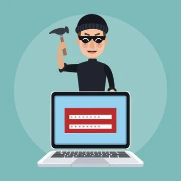 Hacker and security system Stock Illustration