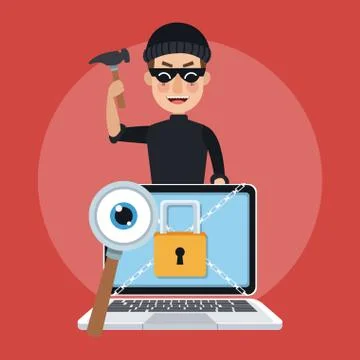 Hacker and security system Stock-Illustration