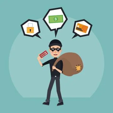 Hacker and security system Stock-Illustration