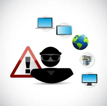 Hacker and technology network concept Stock Illustration