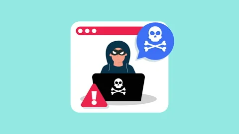 Hacker and web browser motion animation. Stock Footage 230013812