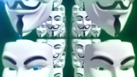 Hacker anonymous face mask loop animation background Stock-Footage 151874647