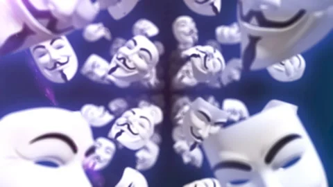 Hacker anonymous face mask loop animation background Video stock 151874659