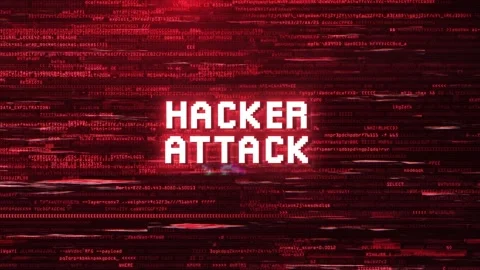 Hacker Attack Alert Warning Over Cybersecurity Glitch Error Animated Background Stock Footage 317565142