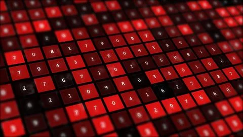 Hacker attack and data breach numbers display. 스톡 일러스트