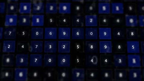 Hacker attack and data breach numbers display. Stockillustratie