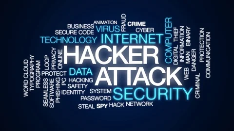 Hacker attack animated word cloud. Kinetic typography. Stock Footage 102726684