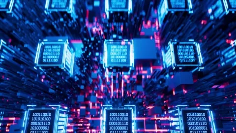 Hacker attack. Computer code. Blockchain. 库存影片 284760540