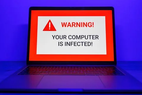 Hacker attack on Computer. Warning text on PC You have been hacked Stock Photos
