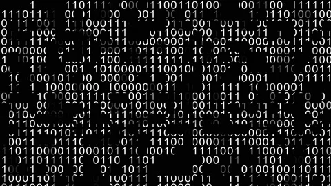 Hacker attack concept. Binary code. Zeros and ones on screen. Programming. Codin Stock Footage 169601425