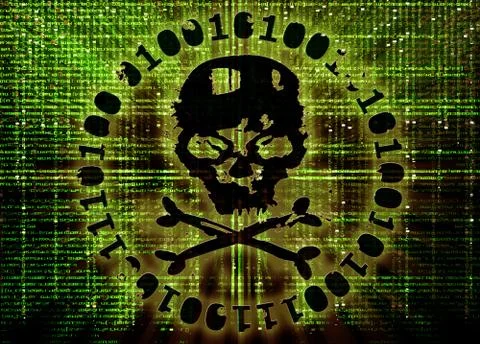 Hacker attack concept cover illustration Illustrazione stock