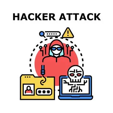 Hacker attack concept phishing data cybercrime Stock Illustration