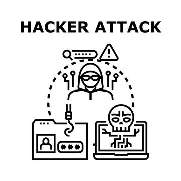 Hacker attack concept phishing data cybercrime Stock Illustration