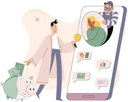 Hacker attack. Internet phishing, hacked username, password. Fraud with user 스톡 일러스트